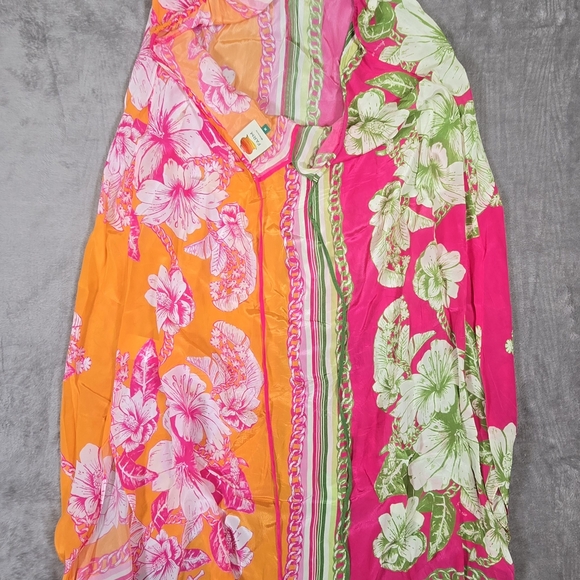 FARM Rio Asymmetrical Floral Halter Dress Beaded Tassel Tie Size Medium - Picture 3 of 7